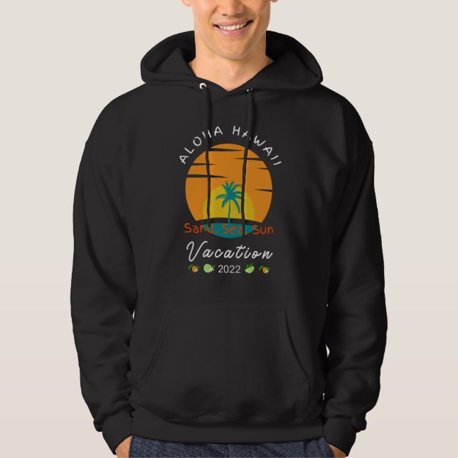 Aloha Hawaii Vacation 2022 Coola Sommaren Hoodie (Framsida)