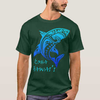 Aloha Hawaii Vintage Hawaiian Island Tribal Shark T Shirt