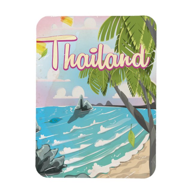 Aloha! Hawaii! vintage reseskylt tecknad serie Magnet (Vertikal)