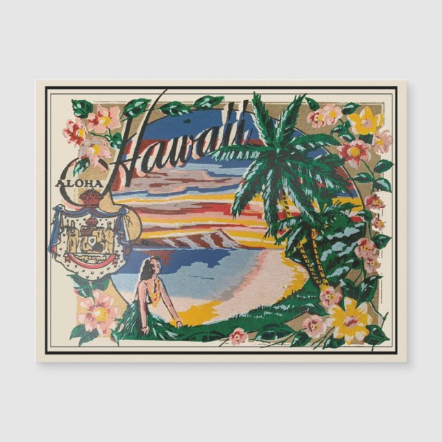 Aloha Hawaii Vintage resor Magnet (Framsida)