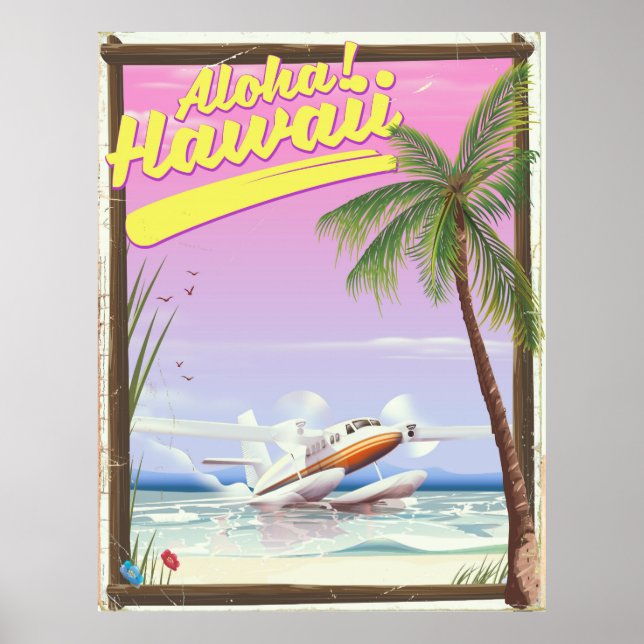 Aloha! Hawaii Vintage stil researrangemang Poster (Framsidan)