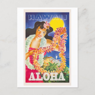 Aloha, Hawaii, Vintage Stil Travel Vykort