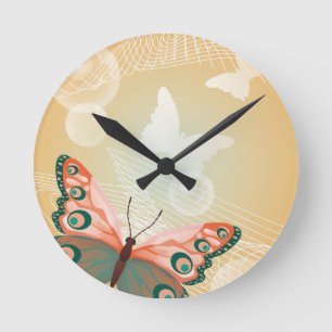 Aloha Hawaiian Butterfly Bröllop Kärlek Art Destin Rund Klocka