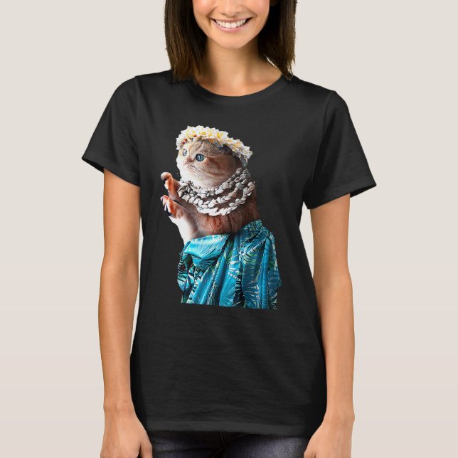 Aloha Hawaiian Cat T Shirt (Framsida)