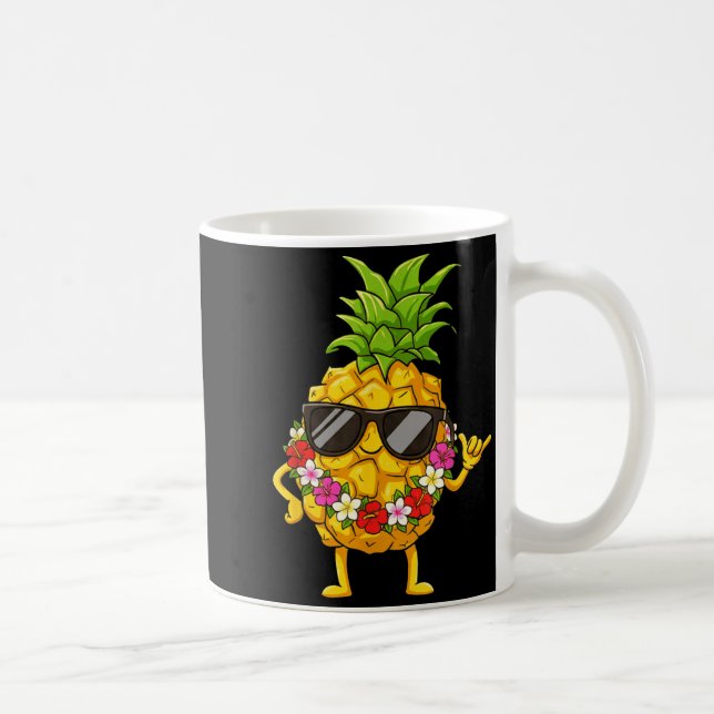 Aloha Hawaiian Cute Ne Shaka Hibiscus Kids Girls  Kaffemugg (Höger)