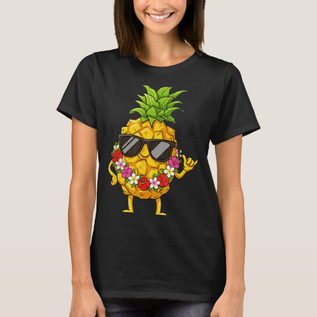 Aloha Hawaiian Cute Ne Shaka Hibiscus Kids Girls  T Shirt (Framsida)