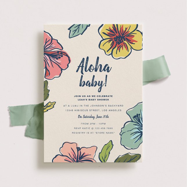 Aloha Hawaiian Flowers Baby Shower Inbjudningar (Skapare uppladdad)
