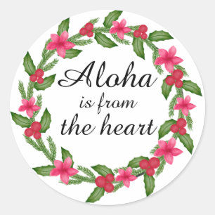 Aloha hawaiian från hjärtdekalen runt klistermärke