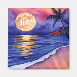 Aloha Hawaiian Full Moon Kauai Magnet