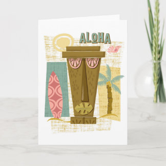 Aloha - Hawaiian Greeting Card - Retro Island Tiki Kort