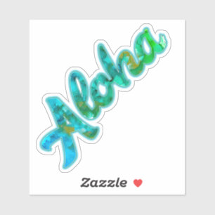 Aloha Hawaiian Hälsning Alcohol Bläck Art Sticker Klistermärken