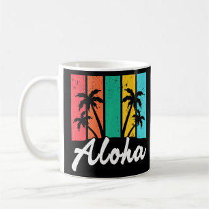 Aloha Hawaiian Hawaii Island Handflatan Beach Surf Kaffemugg