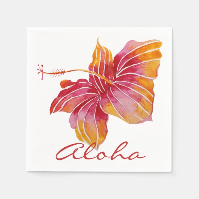 Aloha | Hawaiian Hibiscus Pappra blöjor Pappersservett (Framsidan)