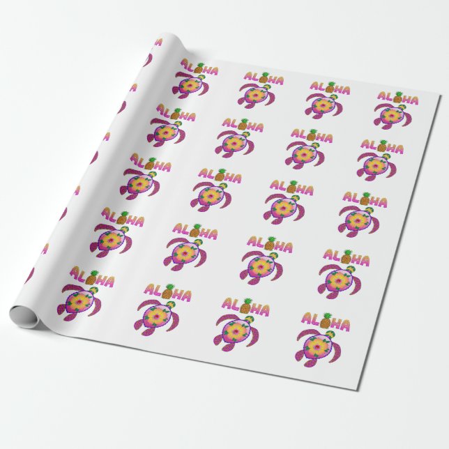 Aloha Hawaiian Honu Turtle Presentpapper (Utrullad)
