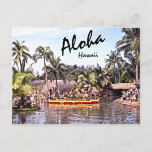 Aloha Hawaiian Hula Dancers Retro Vykort