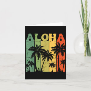 Aloha Hawaiian Island Handflatan Träd Surfboard Be Kort