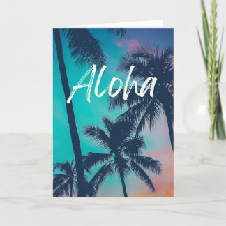 Aloha Hawaiian Islands Handflatan Träd-hälsningsko Kort