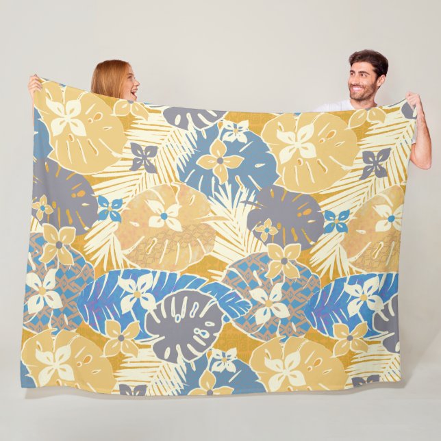 Aloha Hawaiian mönster print Fleecefilt (På plats)