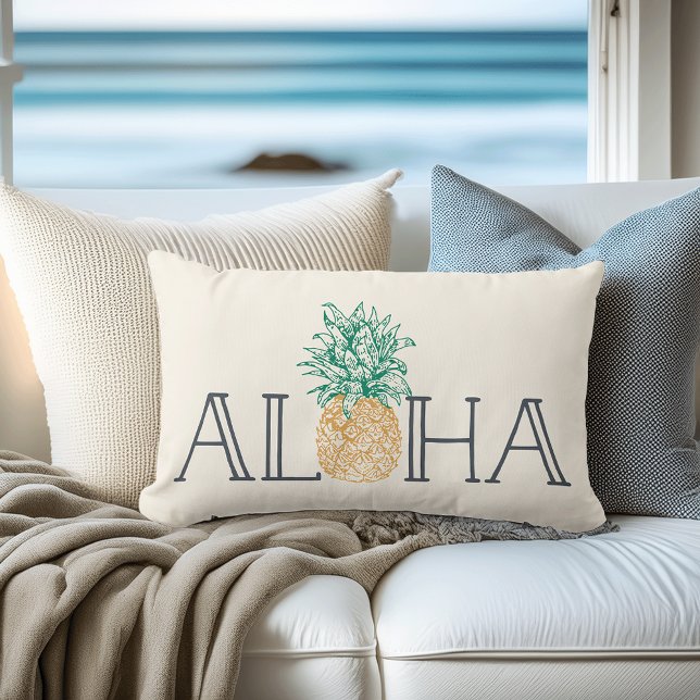 Aloha Hawaiian Pineapple Lumbarkudde (Skapare uppladdad)
