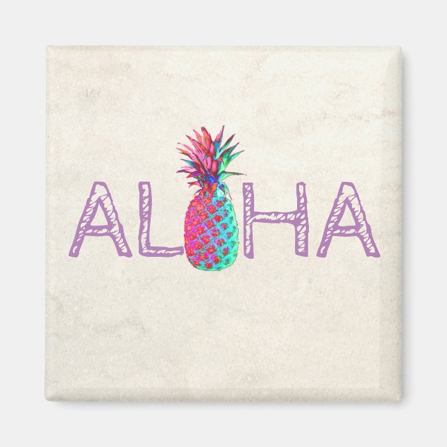 Aloha Hawaiian Pineapple Magnet (Framsidan)
