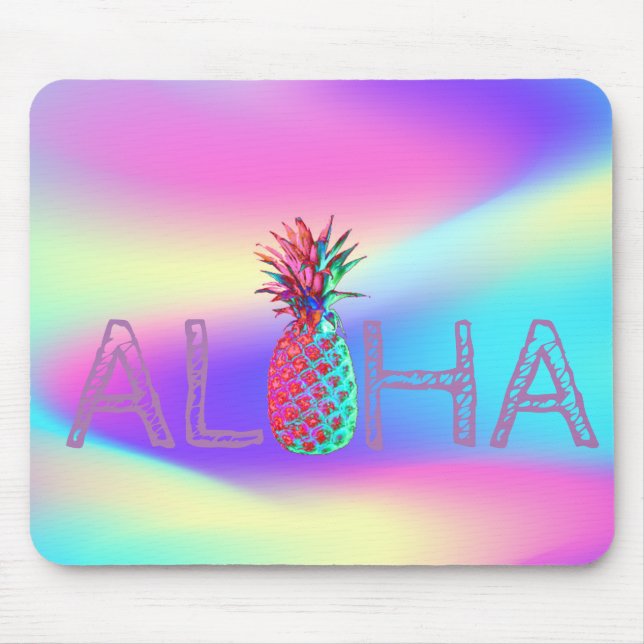 Aloha Hawaiian Pineapple Ombre Holografiska Musmatta (Framsidan)