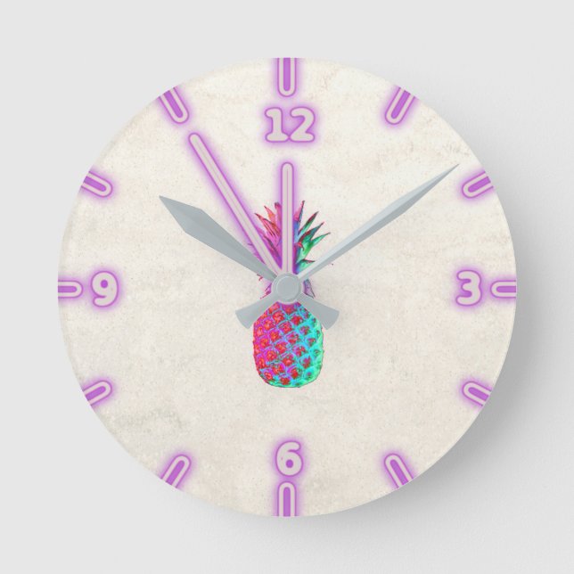 Aloha Hawaiian Pineapple Rund Klocka (Framsida)
