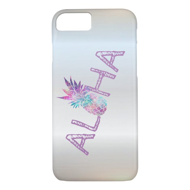 Aloha Hawaiian Pineapple, Silver Case-Mate iPhone Skal (Baksida)