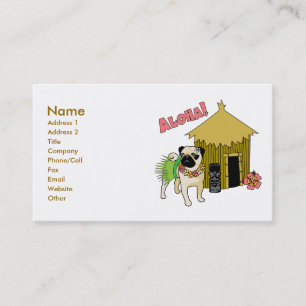 Aloha!  Hawaiian Pug Affärskort-anpassade Visitkort