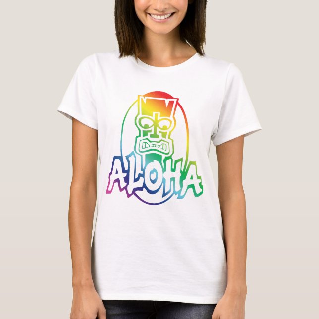 Aloha Hawaiian Rainbow T-shirt (Framsida)