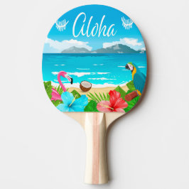Aloha hawaiian strammingo blommigt blue pingisracket
