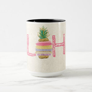 Aloha Hawaiian Stripe Pineapple Mugg