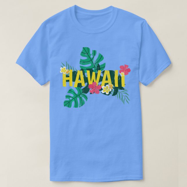 Aloha Hawaiian Sumer Vacation Tropical Flowers Haw T Shirt (Design framsida)