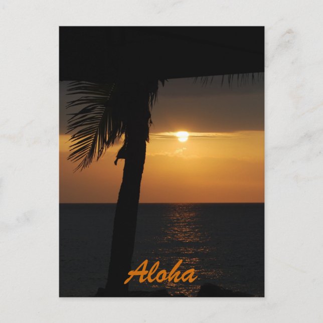 Aloha Hawaiian Sunset Cards Vykort (Framsida)