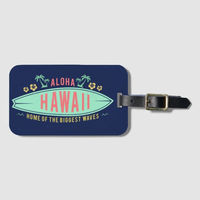 Aloha Hawaiian Surfer Bagagebricka (Framsida horisontal)