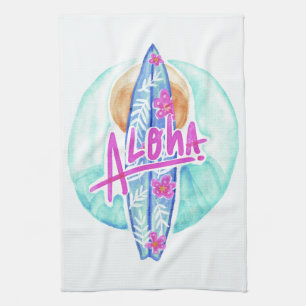 Aloha Hawaiian Surfer kökshandduk