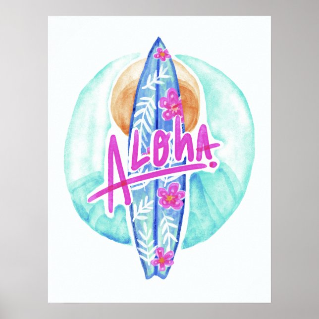Aloha Hawaiian Surfer poster (Framsidan)