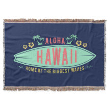 Aloha Hawaiian Surfer throw filt