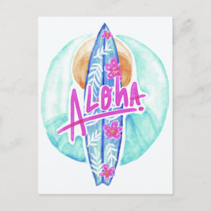 Aloha Hawaiian Surfer-vykort Vykort