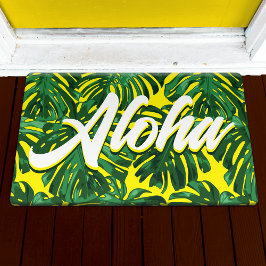 Aloha Hawaiian Tropical Grönt Gult Handflatan Löv
