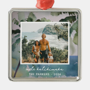 Aloha Hawaiian Watercolor Julgransprydnad Metall