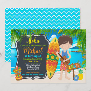 Aloha Hawaiiansk Luau Tropisk Födelsedagsfest Inbjudningar