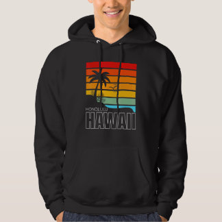 Aloha Hawaiianska Palmträd Strand Sommar Retro Hon Hoodie