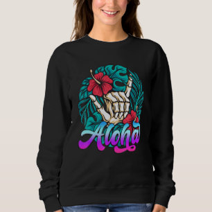 Aloha hawaiianska Shaka handtecken Tropisk hibisku T Shirt