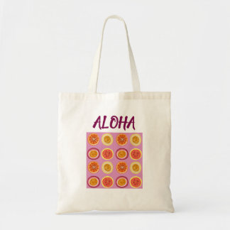 Aloha hawaiianskt retrofrukt rosa tygkasse