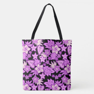Aloha Heart Hawaiian Hibiscus Tropical Beach Bag Tygkasse