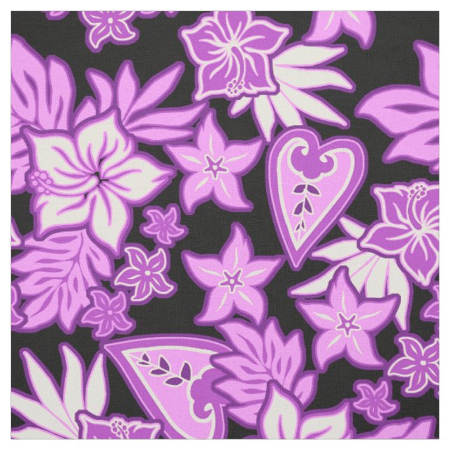 Aloha Heart Hawaiian Hibiskus Tropisk Tyg (Provkarta)