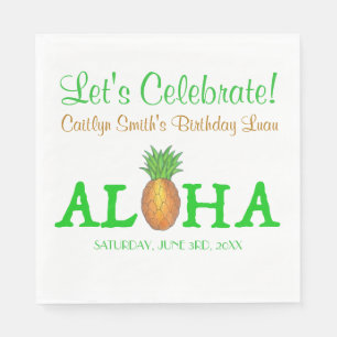ALOHA Hej Tropical Hawaii Hawaiian Pineapple Pappersservett