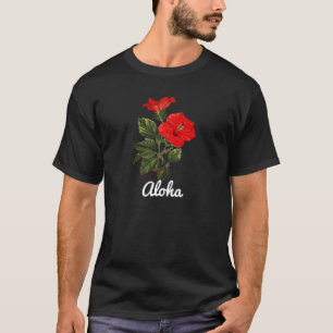 "Aloha" Hibiscus Antique Botanical Illustration T Shirt