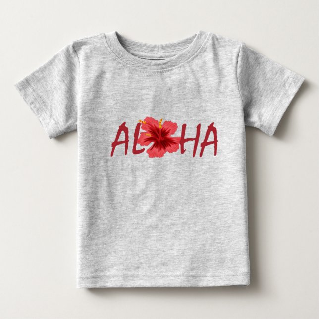 Aloha hibiscus baby creeper t shirt (Framsida)