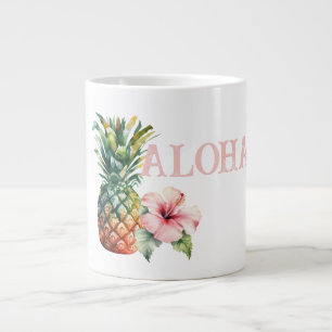 Aloha Hibiscus Flower Pineapple Jumbo Mugg